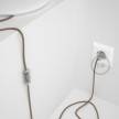 Lamp wiring, RS82 Brown Cotton and Natural Linen 1,80 m. Choose the colour of the switch and plug.