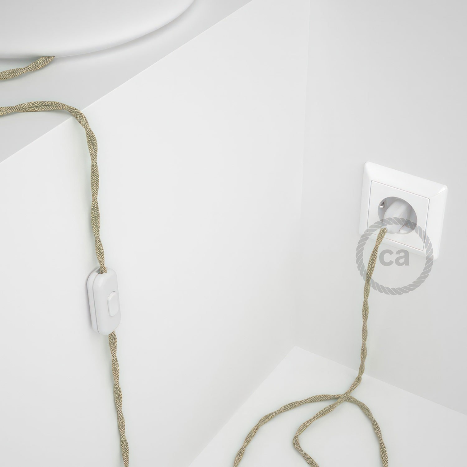 Lamp wiring, TN01 Neutral Natural Linen 1,80 m. Choose the colour of the switch and plug.