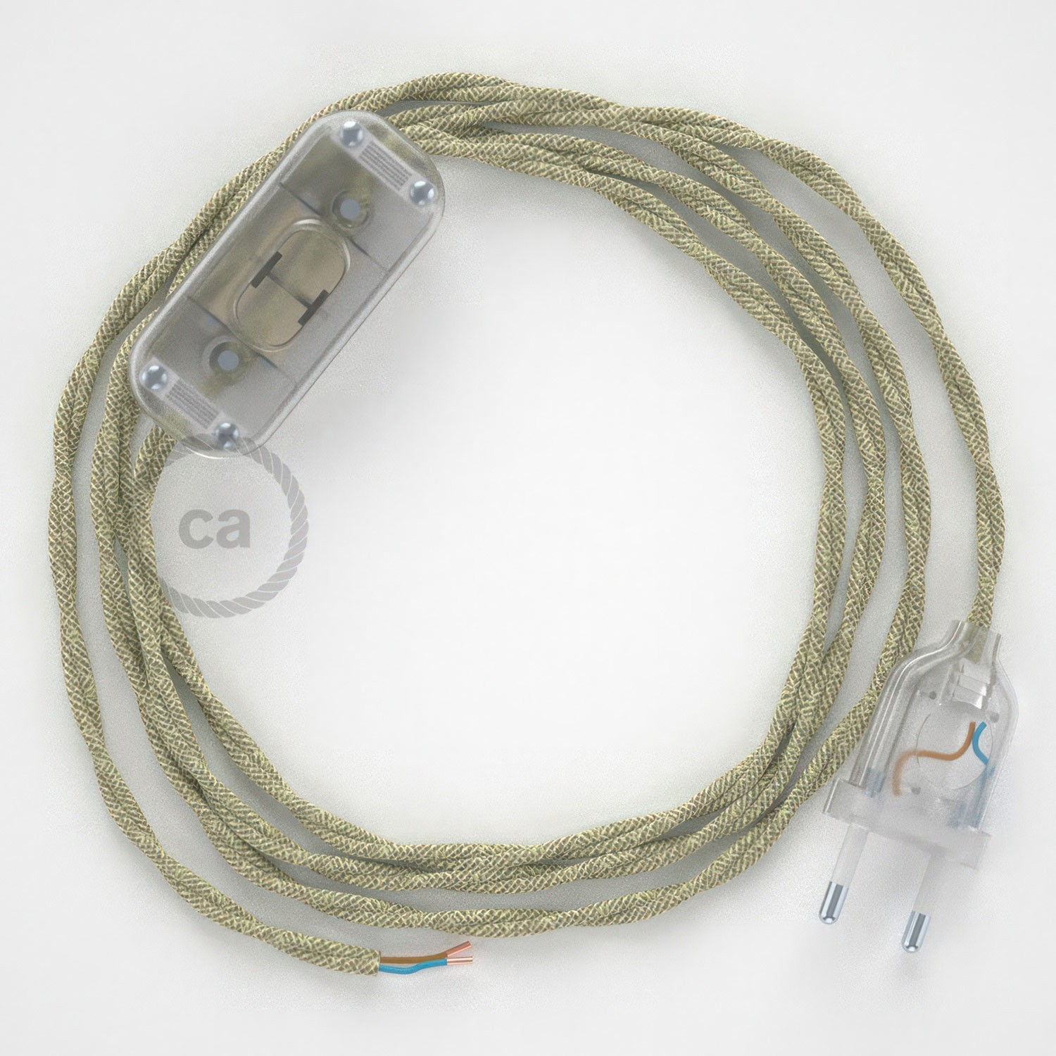 Lamp wiring, TN01 Neutral Natural Linen 1,80 m. Choose the colour of the switch and plug.