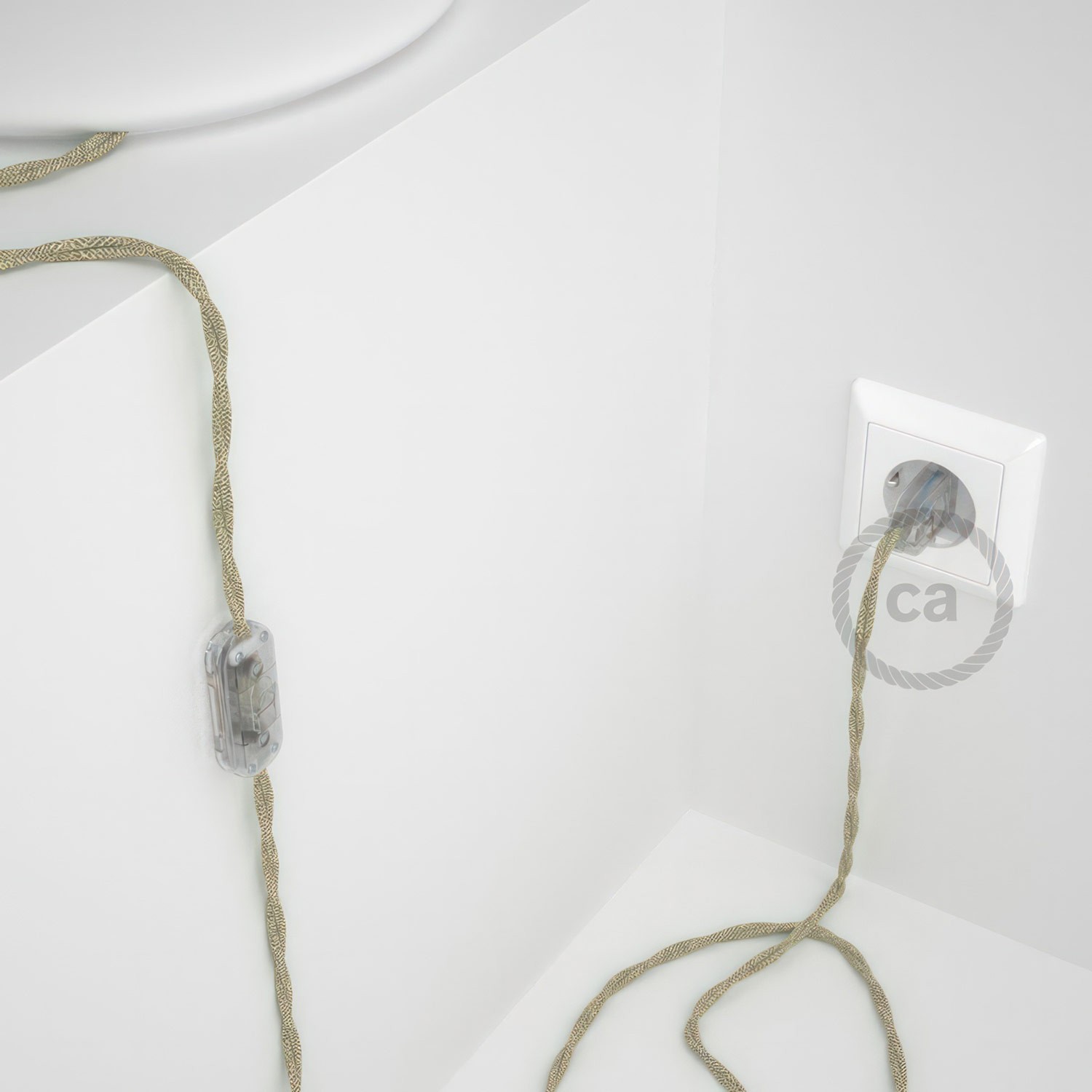 Lamp wiring, TN01 Neutral Natural Linen 1,80 m. Choose the colour of the switch and plug.