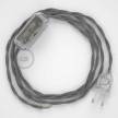 Cableado para lámpara, cable TN02 Lino Natural Gris 1,8m. Elige tu el color de la clavija y del interruptor!
