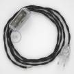 Cableado para lámpara, cable TN03 Lino Natural Antracita 1,8m. Elige tu el color de la clavija y del interruptor!