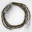 Cableado para lámpara, cable TC13 Algodón Marrón 1,8m. Elige tu el color de la clavija y del interruptor!