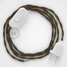 Lamp wiring, TC13 Brown Cotton 1,80 m. Choose the colour of the switch and plug.