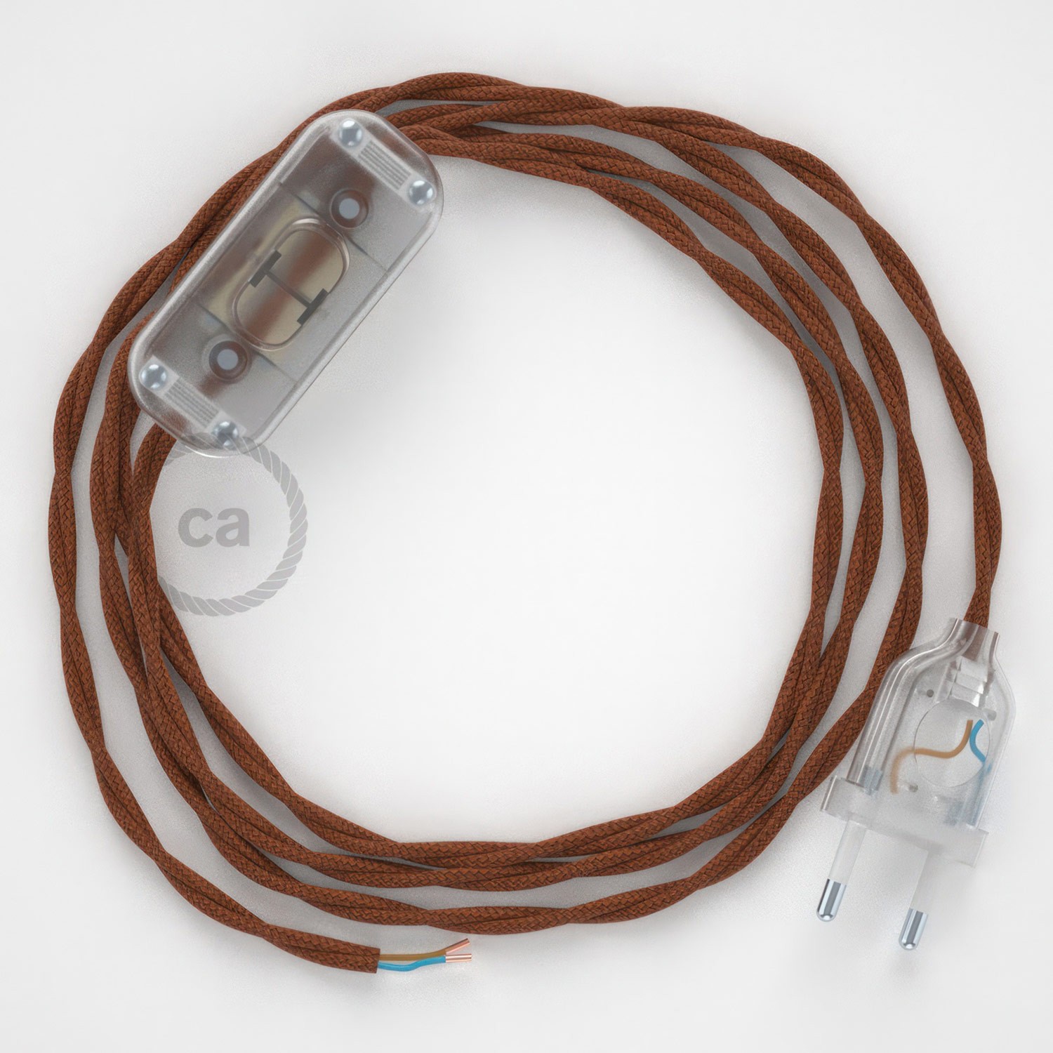 Cableado para lámpara, cable TC23 Algodón Ciervo 1,8m. Elige tu el color de la clavija y del interruptor!