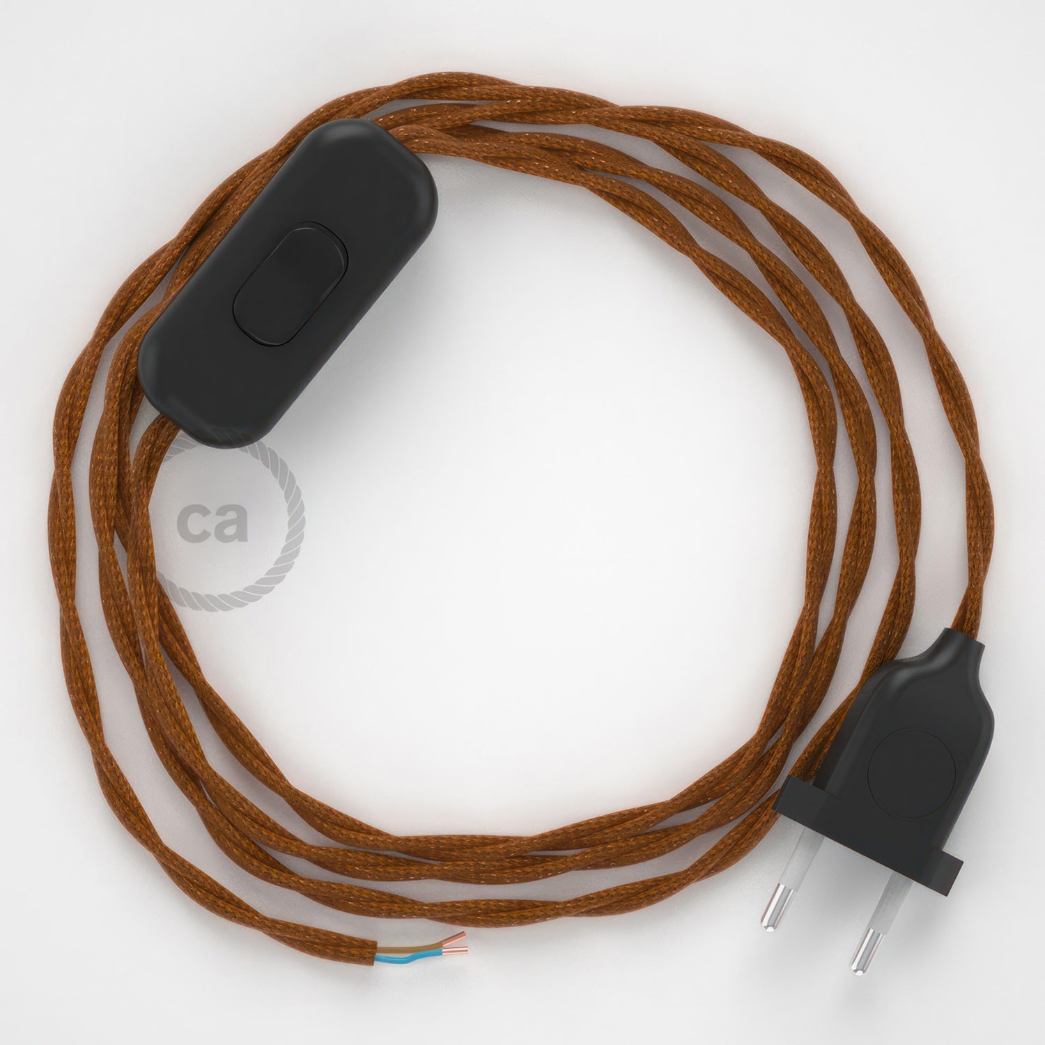 Cableado para lámpara, cable TM22 Efecto Seda Whisky 1,8m. Elige tu el color de la clavija y del interruptor!