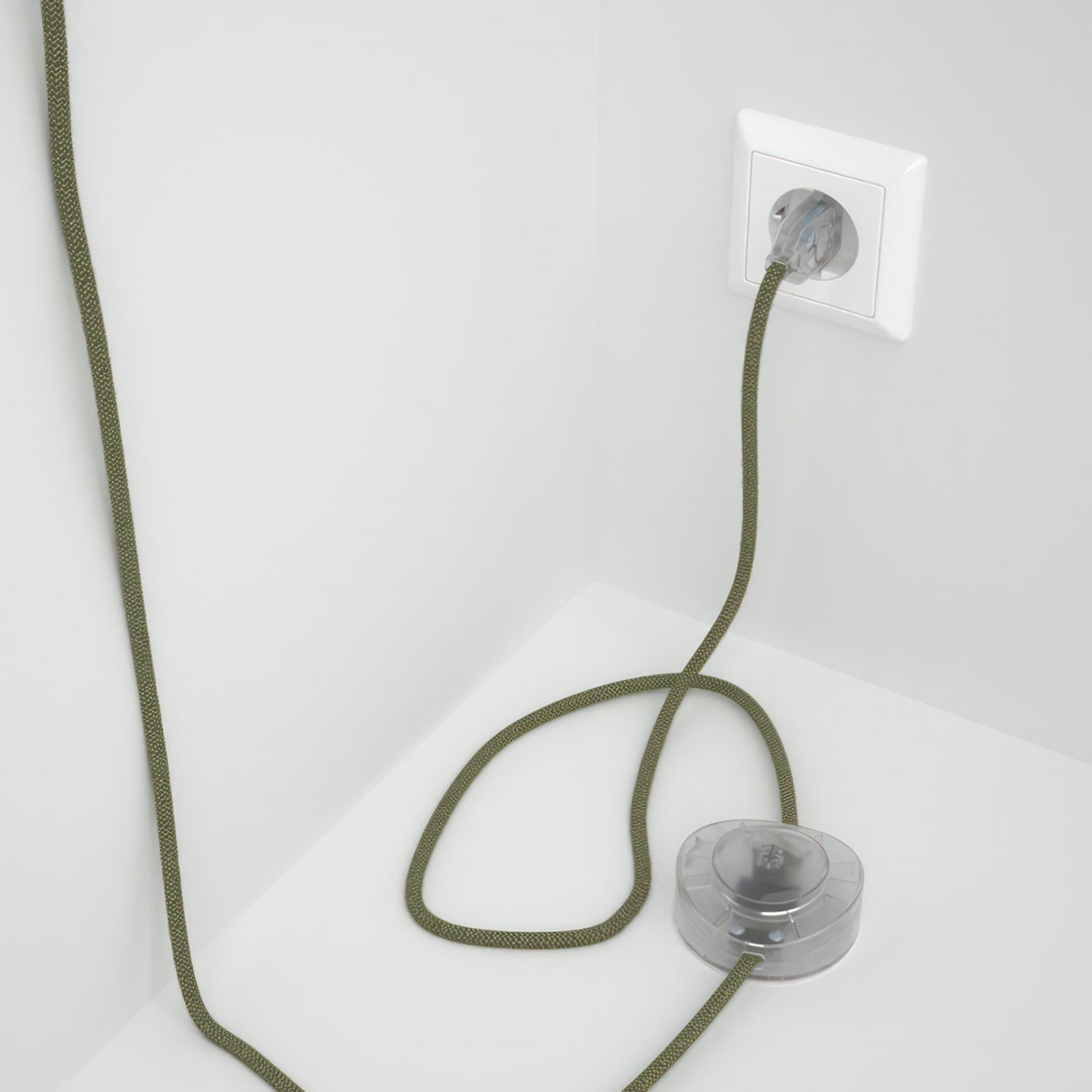Cableado para lámpara de pie, cable RD72 ZigZag Verde Tomillo 3 m. Elige tu el color de la clavija y del interruptor!