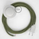 Wiring Pedestal, RD72 Thyme Green Stripes Cotton and Natural Linen 3 m. Choose the colour of the switch and plug.