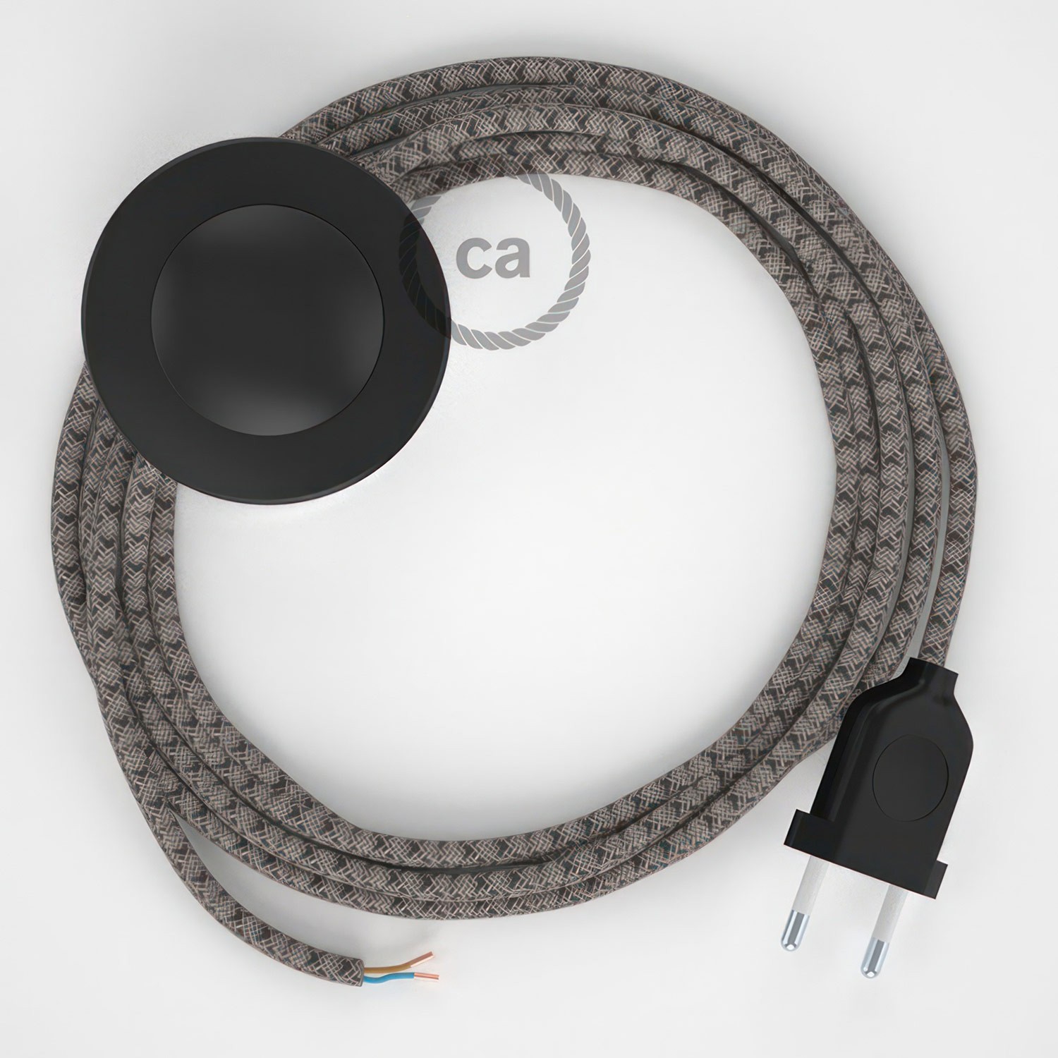 Cableado para lámpara de pie, cable RD64 Rombo Antracita 3 m. Elige tu el color de la clavija y del interruptor!