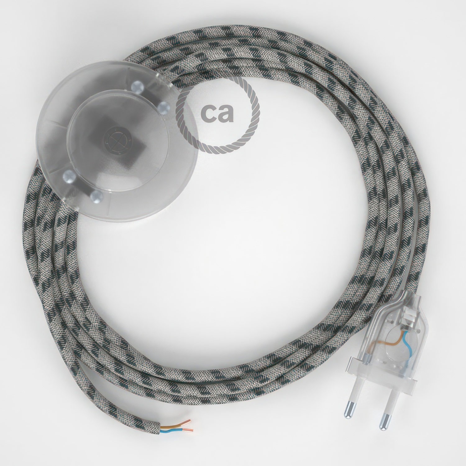 Cableado para lámpara de pie, cable RD54 Stripes Antracita 3 m. Elige tu el color de la clavija y del interruptor!