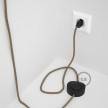 Wiring Pedestal, RS82 Brown Cotton and Natural Linen 3 m. Choose the colour of the switch and plug.