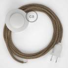 Wiring Pedestal, RS82 Brown Cotton and Natural Linen 3 m. Choose the colour of the switch and plug.