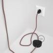 Wiring Pedestal, RS83 Red Cotton and Natural Linen 3 m. Choose the colour of the switch and plug.