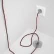 Wiring Pedestal, RS83 Red Cotton and Natural Linen 3 m. Choose the colour of the switch and plug.