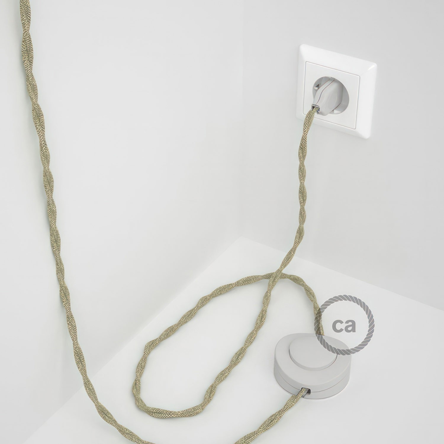 Wiring Pedestal, TN01 Neutral Natural Linen 3 m. Choose the colour of the switch and plug.