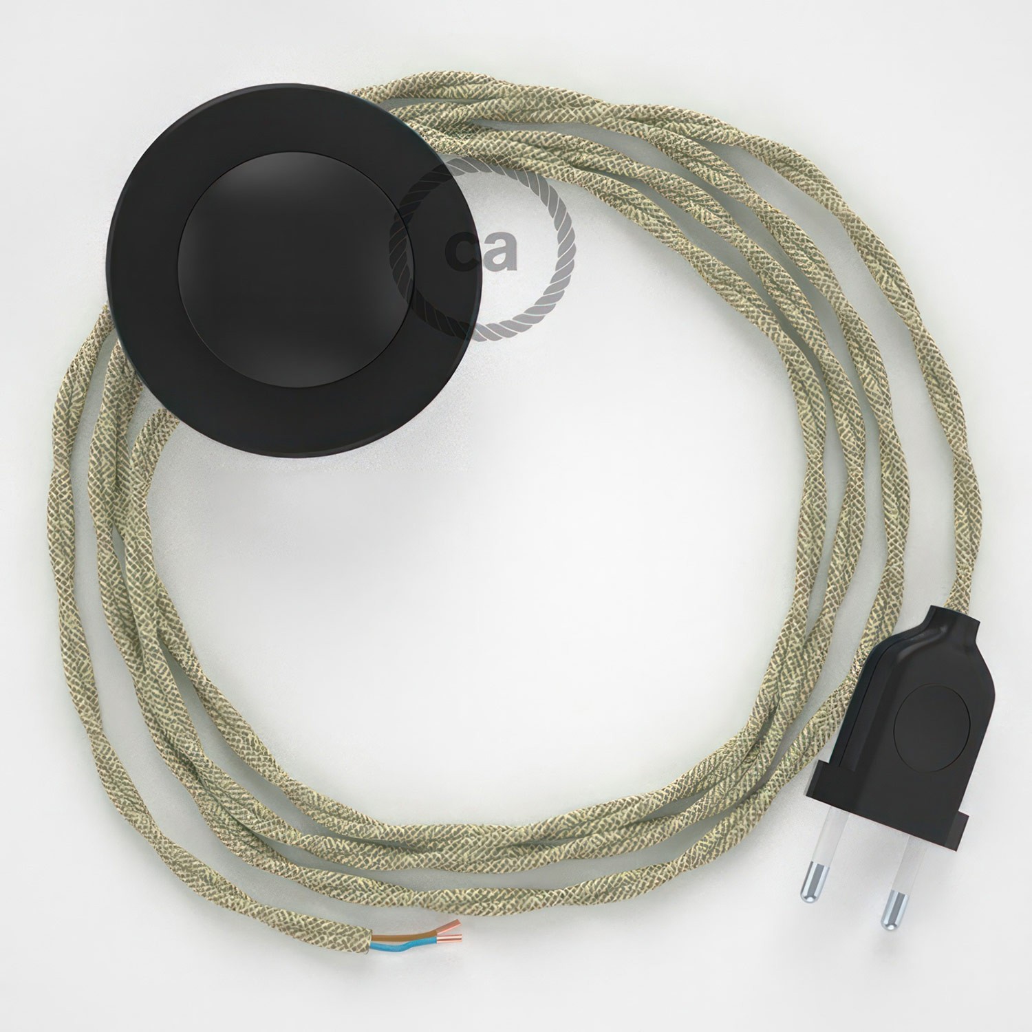 Cableado para lámpara de pie, cable TN01 Lino Natural Neutro 3 m. Elige tu el color de la clavija y del interruptor!
