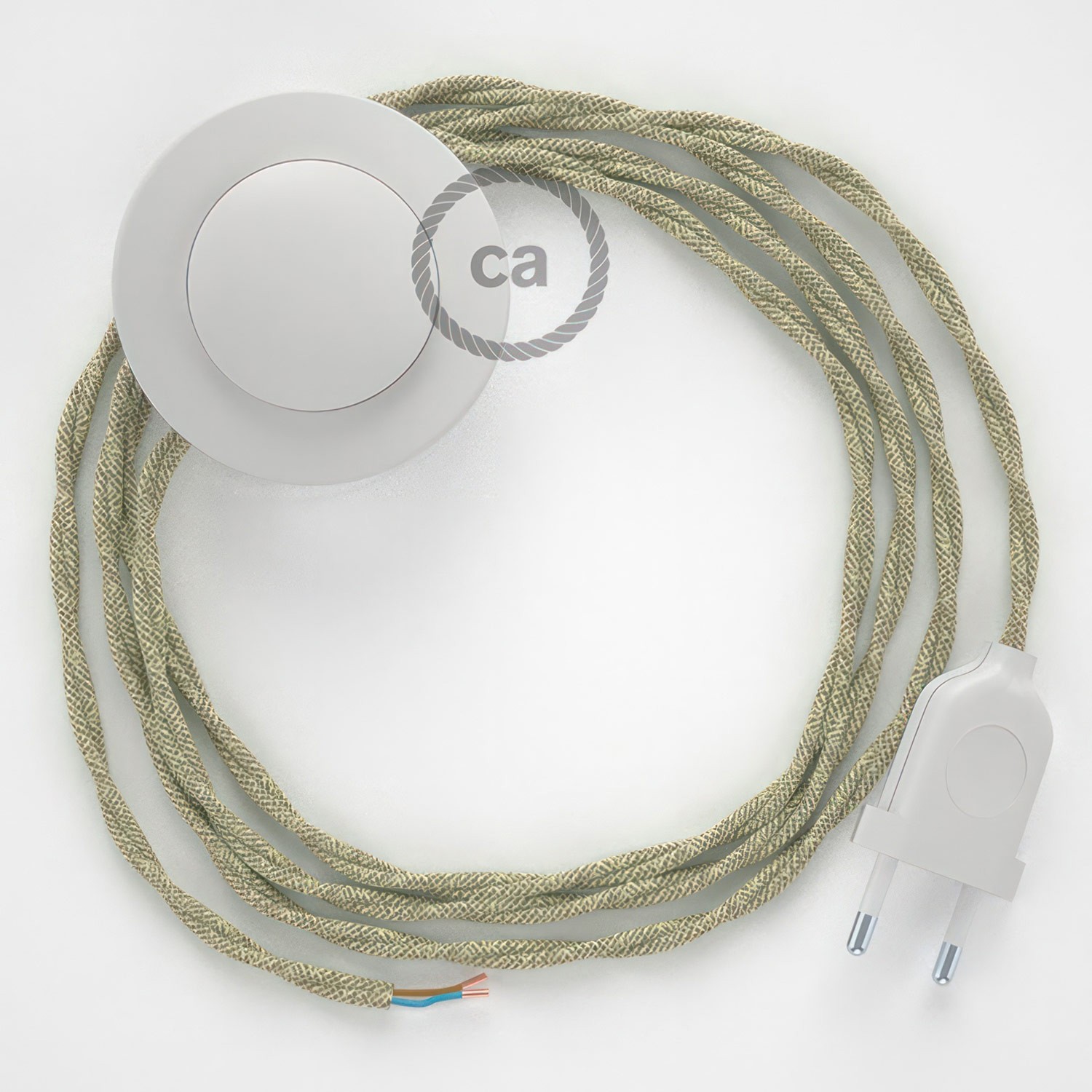 Cableado para lámpara de pie, cable TN01 Lino Natural Neutro 3 m. Elige tu el color de la clavija y del interruptor!