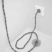 Wiring Pedestal, TN02 Grey Natural Linen 3 m. Choose the colour of the switch and plug.