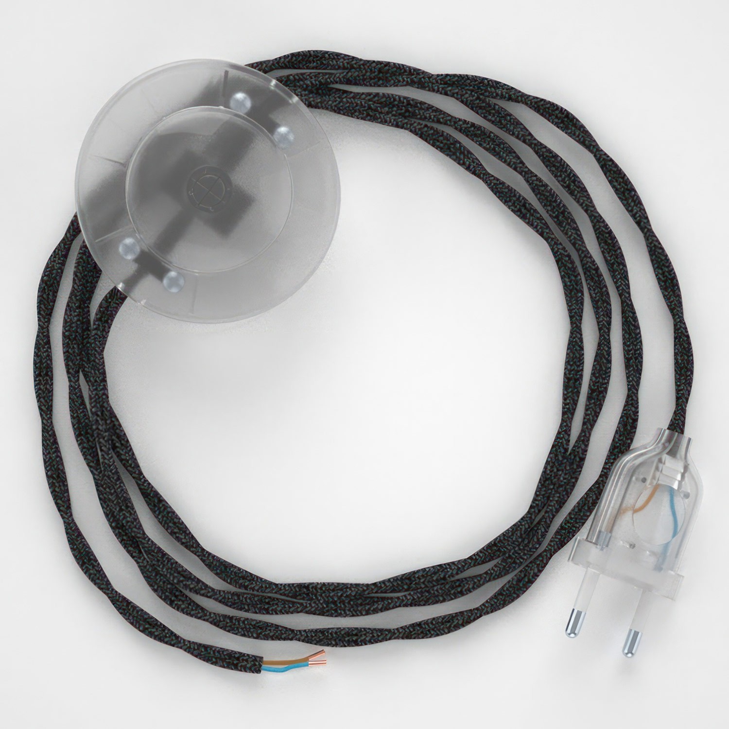 Cableado para lámpara de pie, cable TN03 Lino Natural Antracita 3 m. Elige tu el color de la clavija y del interruptor!