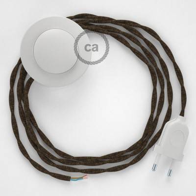 Cableado para lámpara de pie, cable TN04 Lino Natural Marrón 3 m. Elige tu el color de la clavija y del interruptor!