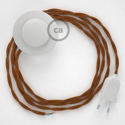 Cableado para lámpara de pie, cable TM22 Efecto Seda Whisky 3 m. Elige tu el color de la clavija y del interruptor!