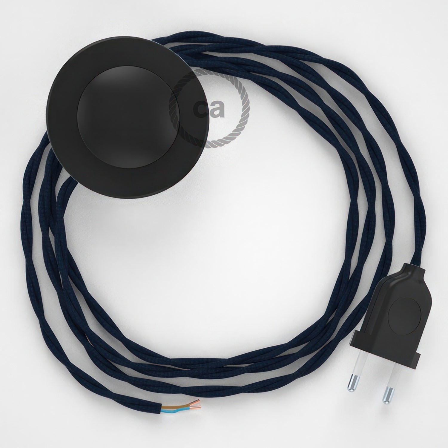 Wiring Pedestal, TM20 Dark Blue Rayon 3 m. Choose the colour of the switch and plug.