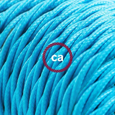 In a box Twisted Electric Cable covered by Rayon solid color fabric TM11 Turquoise