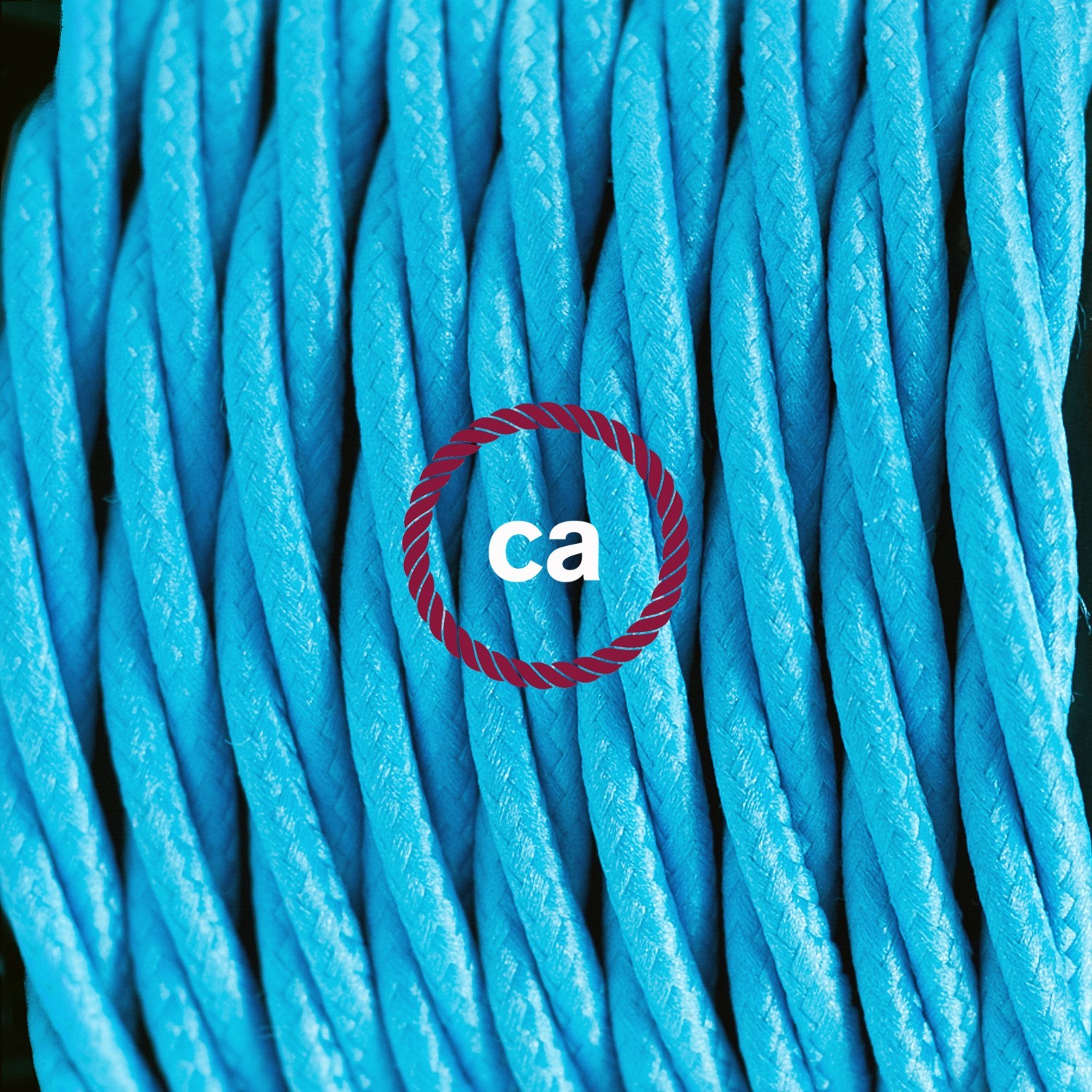 Cable Eléctrico Trenzado en cajita, Recubierto en tejido Efecto Seda Color Sólido, Turquesa TM11