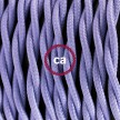 Cable Eléctrico Trenzado en cajita, Recubierto en tejido Efecto Seda Color Sólido, Lila TM07