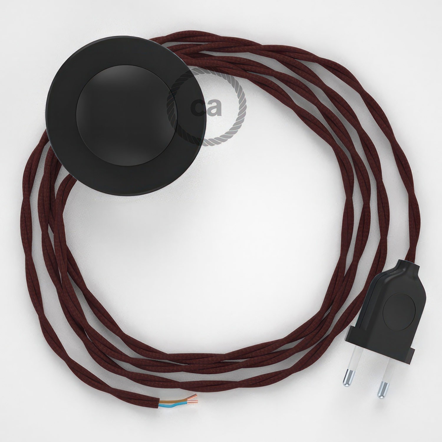 Wiring Pedestal, TM19 Burgundy Rayon 3 m. Choose the colour of the switch and plug.