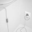Cableado para lámpara, cable RC01 Algodón Blanco 1,8m. Elige tu el color de la clavija y del interruptor!