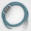 Cableado para lámpara, cable RC53 Algodón Oceano 1,8m. Elige tu el color de la clavija y del interruptor!