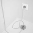 Cableado para lámpara de pie, cable RC01 Algodón Blanco 3 m. Elige tu el color de la clavija y del interruptor!