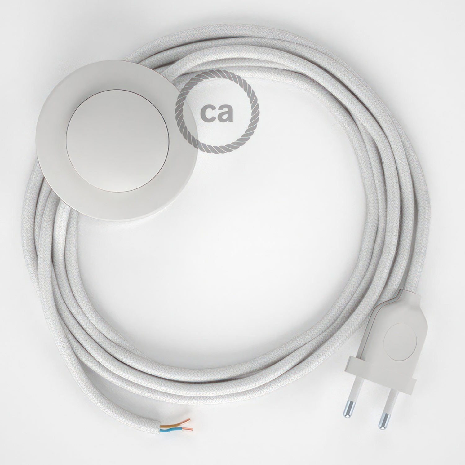 Wiring Pedestal, RC01 White Cotton 3 m. Choose the colour of the switch and plug.