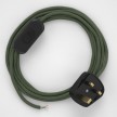 Lamp wiring, RC63 Green Grey Cotton 1,80 m.