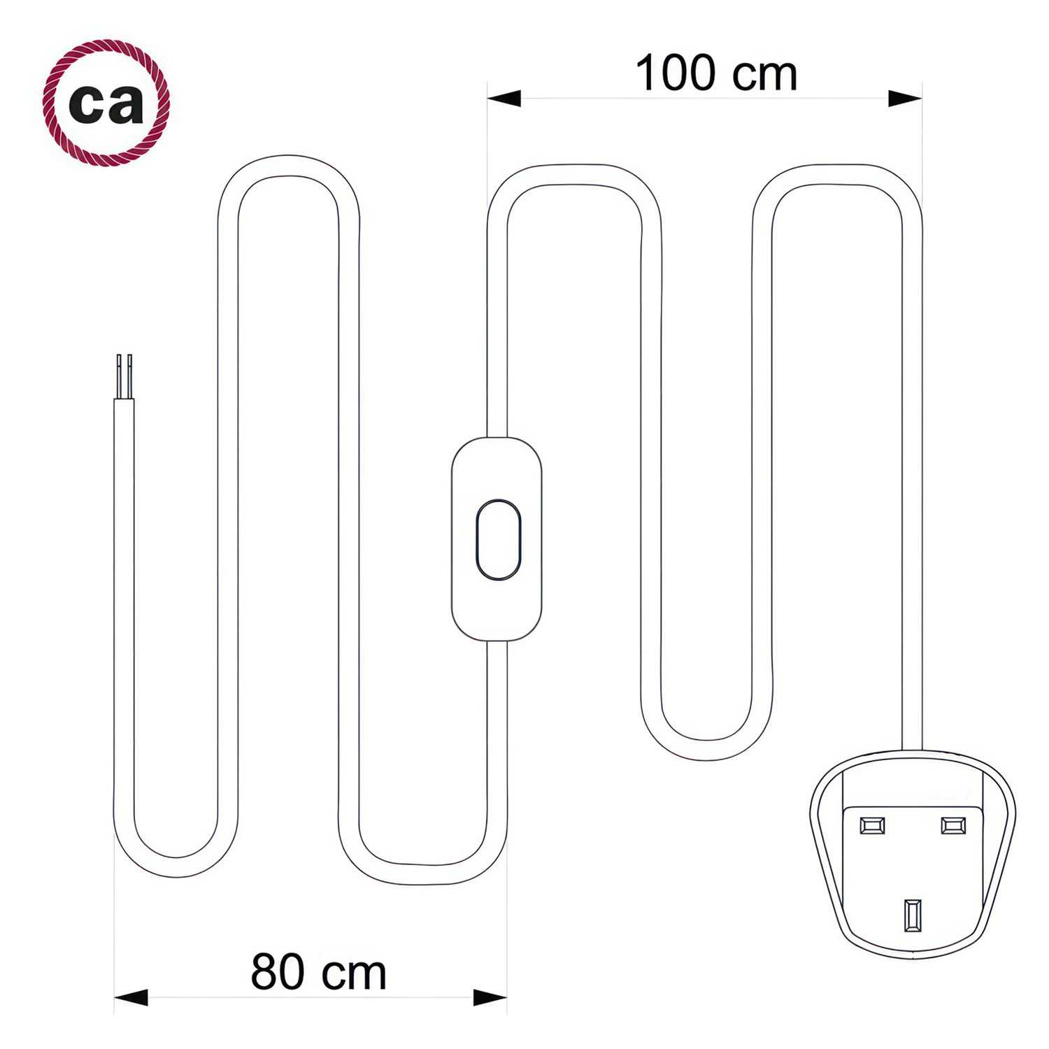 Lamp wiring, TC43 Dove Cotton 1,80 m.