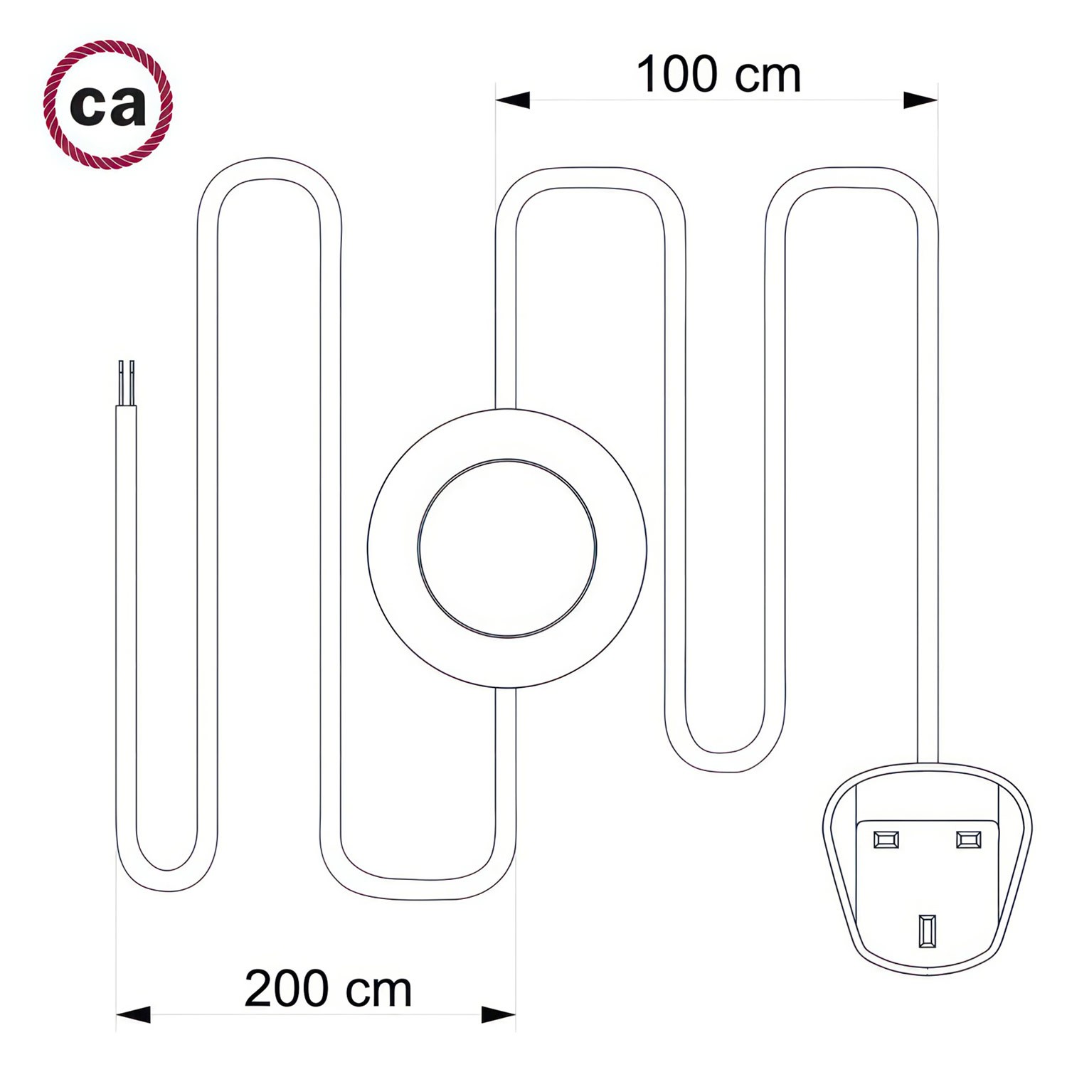 Wiring Pedestal, TC43 Dove Cotton 3 m.