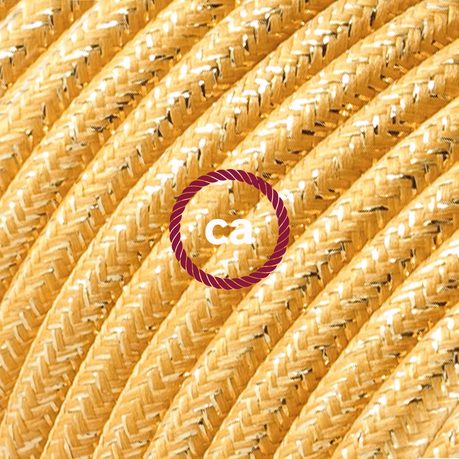 In a box Round Glittering Electric Cable covered by Rayon solid color fabric RL05 Gold