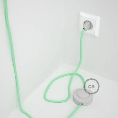 Cableado para lámpara de pie, cable RC34 Algodón Leche y Menta 3 m. Elige tu el color de la clavija y del interruptor!