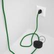 Cableado para lámpara de pie, cable RL06 Efecto Seda Glitter Verde 3 m. Elige tu el color de la clavija y del interruptor!