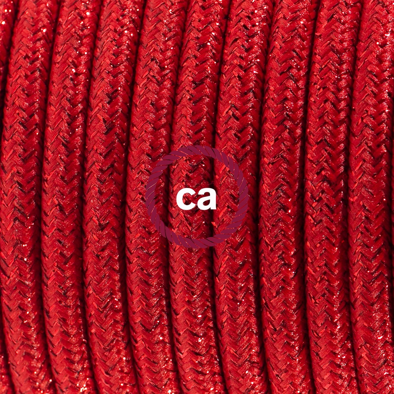 In a box Round Glittering Electric Cable covered by Rayon solid color fabric RL09 Red