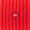 Cableado para lámpara, cable RC35 Algodón Rojo Fuego 1,8m. Elige tu el color de la clavija y del interruptor!