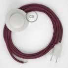 Wiring Pedestal, RC32 Burgundy Cotton 3 m. Choose the colour of the switch and plug.