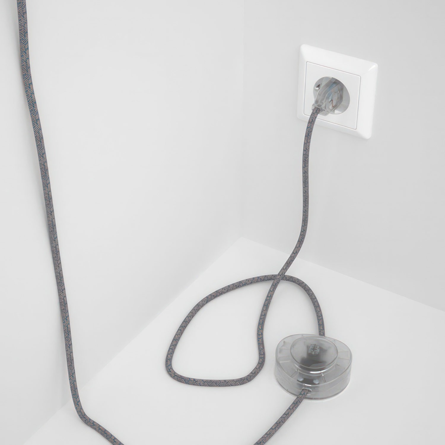 Cableado para lámpara de pie, cable RD65 Rombo Azul Steward 3 m. Elige tu el color de la clavija y del interruptor!