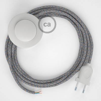 Cableado para lámpara de pie, cable RD65 Rombo Azul Steward 3 m. Elige tu el color de la clavija y del interruptor!