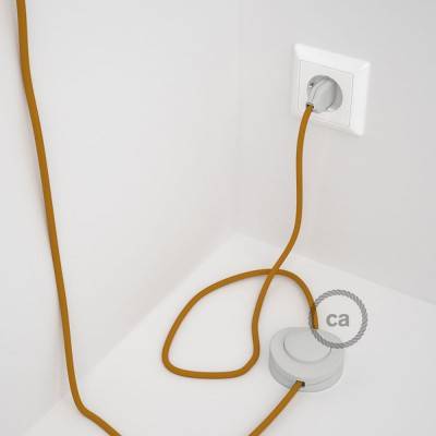 Cableado para lámpara de pie, cable RM25 Efecto Seda Mostaza 3 m. Elige tu el color de la clavija y del interruptor!