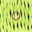 In a box Twisted Electric Cable covered by Rayon solid color fabric TF10 Fluo Yellow