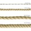 Cordón 2XL, cable eléctrico 3x0,75, recubierto en yute en bruto. Diámetro: 24mm.