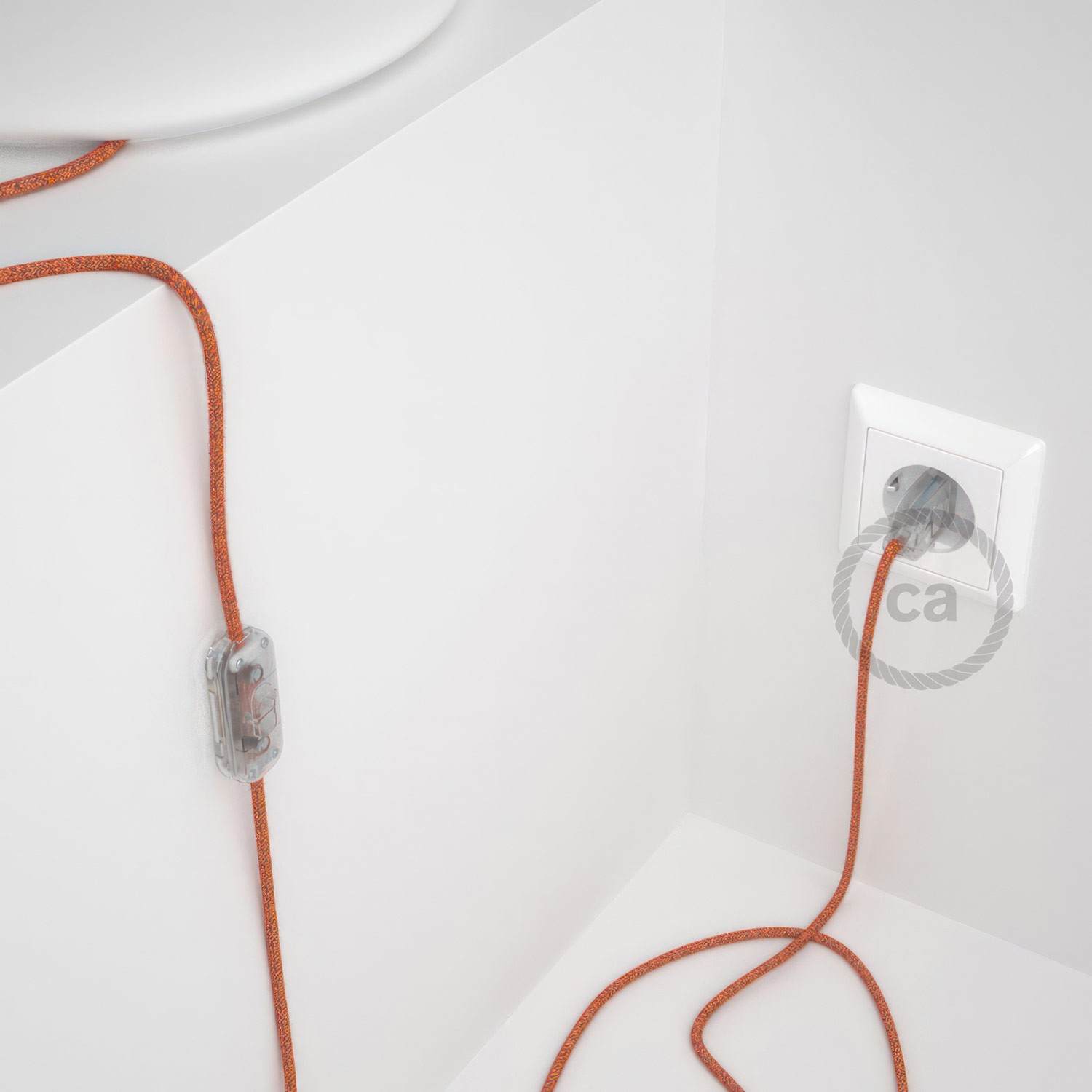 Cableado para lámpara, cable RX07 Algodón Indian Summer 1,8m. Elige tu el color de la clavija y del interruptor!