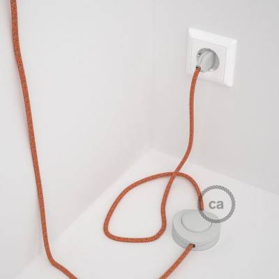 Cableado para lámpara de pie, cable RX07 Algodón Indian Summer 3 m. Elige tu el color de la clavija y del interruptor!